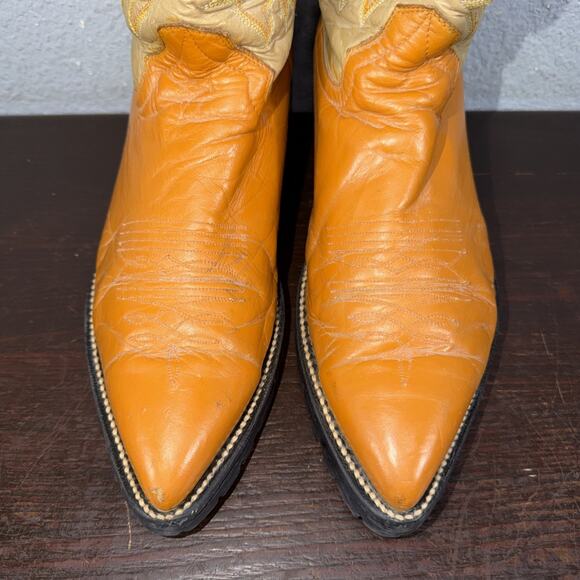 Unbranded Boots Mens Size 7.5 E Tan Butterscotch Leather Cowboy Western Boots main image 6